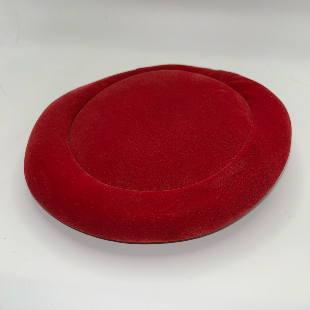 Mr John vintage red velvet round crown hat
